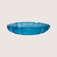 1960s Fostoria Blue Coin Glass Ashtray