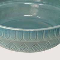 1990s Coche Portuguese Teal Stoneware Bowl