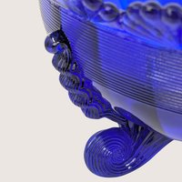 1980s Mosser Glass Cobalt Blue Footed Bowl