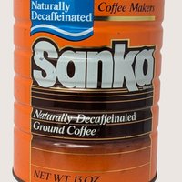 1980s Sanka Ground Coffee Metal Advertising Tin