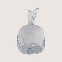 1970s Daum Nancy Signed Clear Crystal Whale Figurine Paperweight