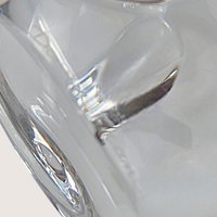 1970s Daum Nancy Signed Clear Crystal Whale Figurine Paperweight