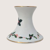 1960s Lefton Holly Berry Ceramic Candlestick Holder Pair