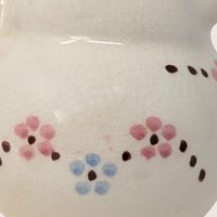 1950s Hand Painted Ceramic Pig Creamer with Floral Accents