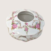 1800s MZ Austria Porcelain Hair Receiver Floral Decoration