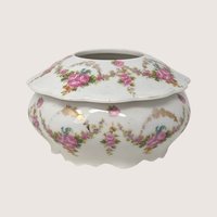 1800s MZ Austria Porcelain Hair Receiver Floral Decoration