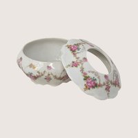 1800s MZ Austria Porcelain Hair Receiver Floral Decoration