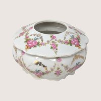 1800s MZ Austria Porcelain Hair Receiver Floral Decoration