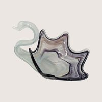 1960 Sooner Glass Style Art Glass Swan Bowl