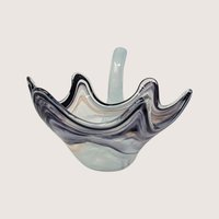 1960 Sooner Glass Style Art Glass Swan Bowl