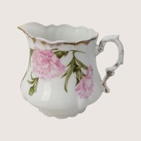 Antique Royal Bavarian PM Porcelain Pink Floral Sugar Bowl and Creamer Set 