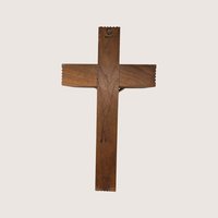 1950s Wooden Last Rites Crucifix Sick Call Shadow Box Set
