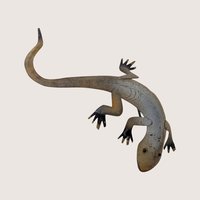 Vintage Brutalist Metal Lizard Wall Hanging Sculpture