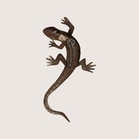 Vintage Brutalist Metal Lizard Wall Hanging Sculpture