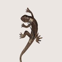Vintage Brutalist Metal Lizard Wall Hanging Sculpture
