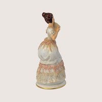 1920s Dresden Porcelain Lady Figurine with Hand Fan