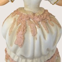 1920s Dresden Porcelain Lady Figurine with Hand Fan