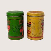 1970s Elton Kirby Percival Duffin Tin Salt and Pepper Shakers Set