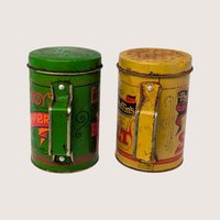 1970s Elton Kirby Percival Duffin Tin Salt and Pepper Shakers Set