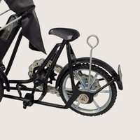 1970s Black Metal Vietnamese Cyclo Rickshaw Miniature Model