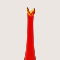 1960s Kanawha Amberina Hobnail Glass Swung Vase