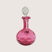 1890s Cranberry Glass Optic Thumbprint Cruet