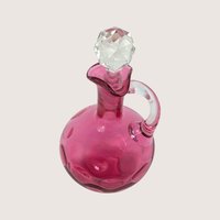 1890s Cranberry Glass Optic Thumbprint Cruet