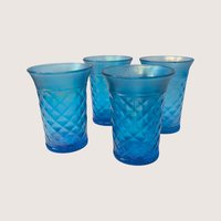1920s Northwood Celeste Blue Glass Pitcher and Tumbler Set