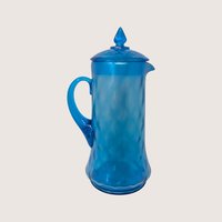 1920s Northwood Celeste Blue Glass Pitcher and Tumbler Set