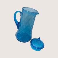 1920s Northwood Celeste Blue Glass Pitcher and Tumbler Set