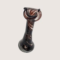 1970s Murano Style Tortoiseshell Glass Bud Vase