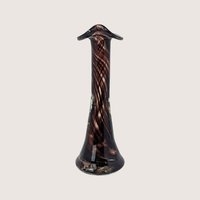 1970s Murano Style Tortoiseshell Glass Bud Vase