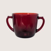 1950s Anchor Hocking Royal Ruby Creamer and Sugar Bowl Set