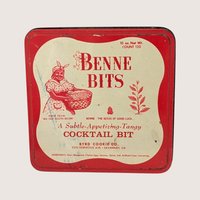 Vintage Byrd Cookie Co Benne Wafers and Benne Bits Tins Pair