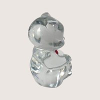 1990s Fenton Clear Glass July Birthstone Bear Figurine