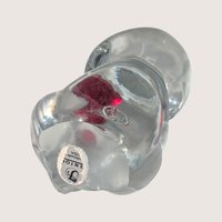 1990s Fenton Clear Glass July Birthstone Bear Figurine