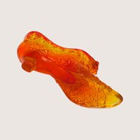1970s Fenton Amberina Daisy and Button Glass Slipper