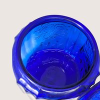 1970s Anchor Hocking Mayfair Cobalt Blue Glass Cookie Jar