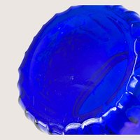 1970s Anchor Hocking Mayfair Cobalt Blue Glass Cookie Jar
