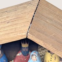 1980s Handmade Wooden Nativity Set