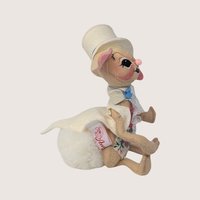 1993 Annalee Felt Easter Bunny Doll Spring Holiday Decor