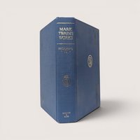 Vintage Harper and Row hardcover book Roughing It Volume I by Mark Twain with blue cover and illustration.