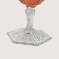 Antique Cambridge Inverted Feather Carnival Glass Compote