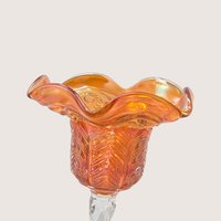 Antique Cambridge Inverted Feather Carnival Glass Compote
