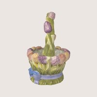 Vintage Silvestri Ceramic Floral Butterfly Basket Planter