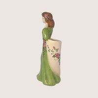Vintage Ceramic Figural Lady Vase Planter 