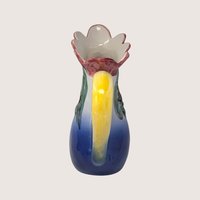 Vintage Portuguese Hand Painted Ceramic Rooster Pitcher