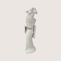 Vintage White Porcelain Geisha Figurine