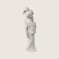Vintage White Porcelain Geisha Figurine