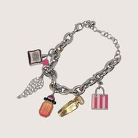 Y2K Victoria's Secret Silver Tone Icon Charm Bracelet